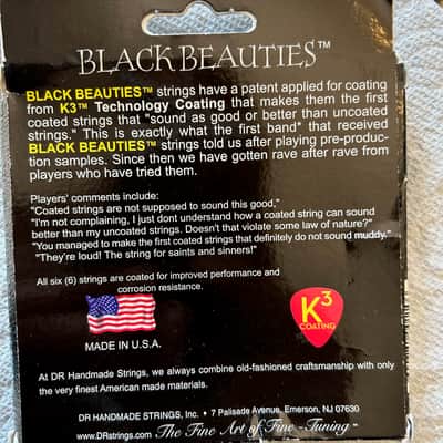 DR BKE-9 Black Beauties K3 Coated 9-42 Electric Guitar Strings BKE9 - 3 Packs image 2