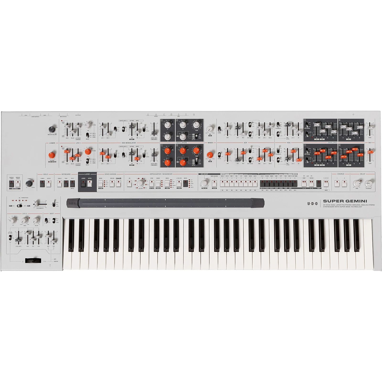 (未使用･未開封品)　Klaviersonaten Band 2 gsx453j UDO Audio Super Gemini 20-Voice 61-Key Bi-Timbral Synthesizer | Reverb