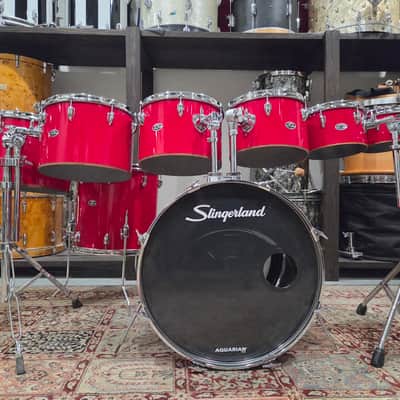 1980s Slingerland Spirit 4000 8 Piece Drum Shell Pack - Red Gloss 8/10/12/13/14/15/16/22 (C021-4) image 1