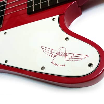 BURNY TB-70 Thunderbird Active Bass Japan circa 1987 in Fire Red with FGI Pickups image 20
