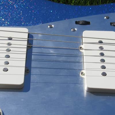 Jazzmaster Guitar 60s Style Handmade Lightweight P90 Custom Lake Placid Blue Rainbow Flake Nitro image 17