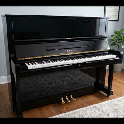 Yamaha U2 Upright Piano – 50" – Polished Black image 1