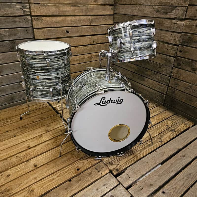 Ludwig Classic Maple Drum Kit, Blue Oyster Pearl 1960s Fab Format USED! RKCLK280126 image 1
