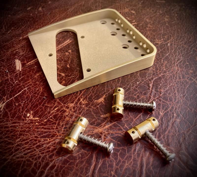 Van Dyke-Harms Brass Telecaster Hybrid Bridge and Compensated Saddle Set-Vintage Spec Mounting 2025 - Brass image 1