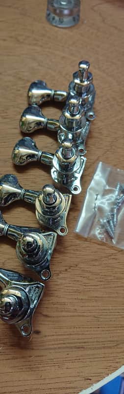 Gotoh 510Z Series 6 IN Line Tuning Machines Tuners 18:1 Gear Ratio 2021 - Chrome image 1