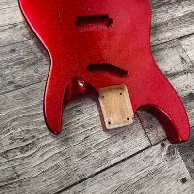 Havok Hard Tail Ruby Red Metallic 2pc Mahogany Guitar S type, HS config Custom Guitar Body. 80' style image 3