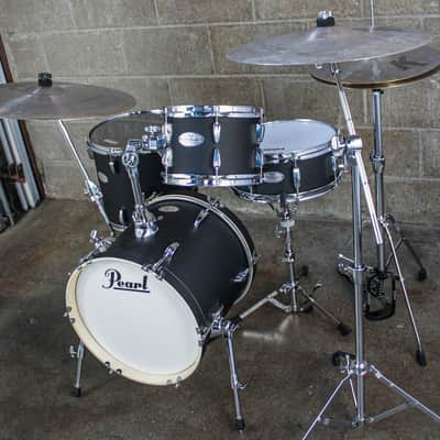 Pearl Midtown 4-Piece Drum Kit (16,10,13,SD) with Hardware - Matte Asphalt Black image 4