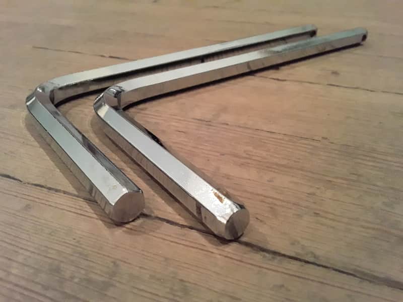 Ludwig Vintage Hex Mounting Arm Rods (Pair) - Polished Chrome image 1