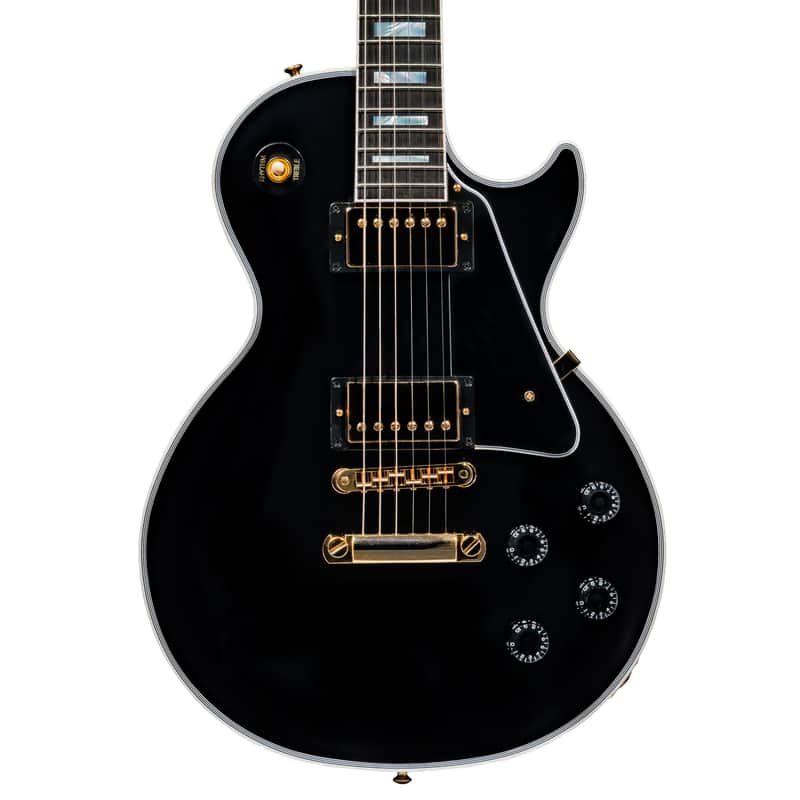 Gibson Custom Shop Modern Les Paul Custom Long Scale Electric Guitar, Ebony image 1