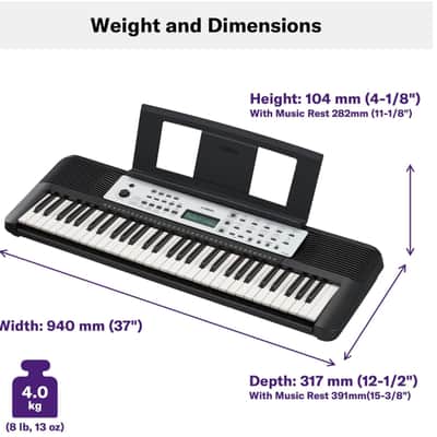 Yamaha YPT280 61-Key Keyboard with Power Adapter image 2