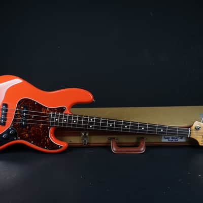 1983 Squier by Fender Jazz Bass - JV Series - Fiesta Red - HSC - Ex Eric Heydock Hollies image 11