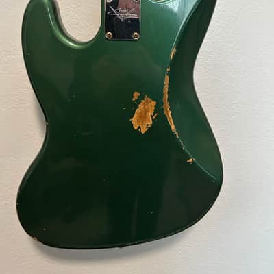 Fender 1962 Jazz Bass Relic - Aged Sherwood Green Metallic 2024 - Aged Sherwood Green Metallic image 5