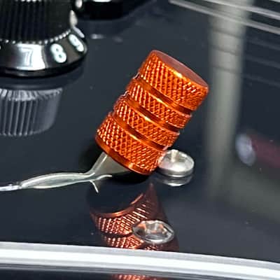 Kinnatone ORANGE KNURLED Aluminum Switch Tip for 3 or 5 way Black image 2