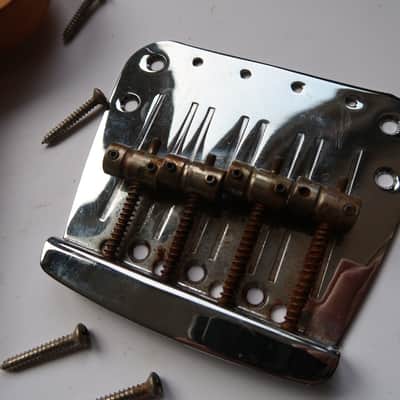Fender Mustang Bass  Bridge 60's 70's Plate , saddles and screws USA RI image 1