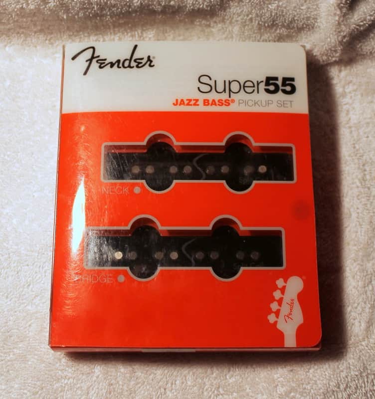 Fender Super 55 Jazz Bass Pickup Set Neck and Bridge New in Box Double Black image 1