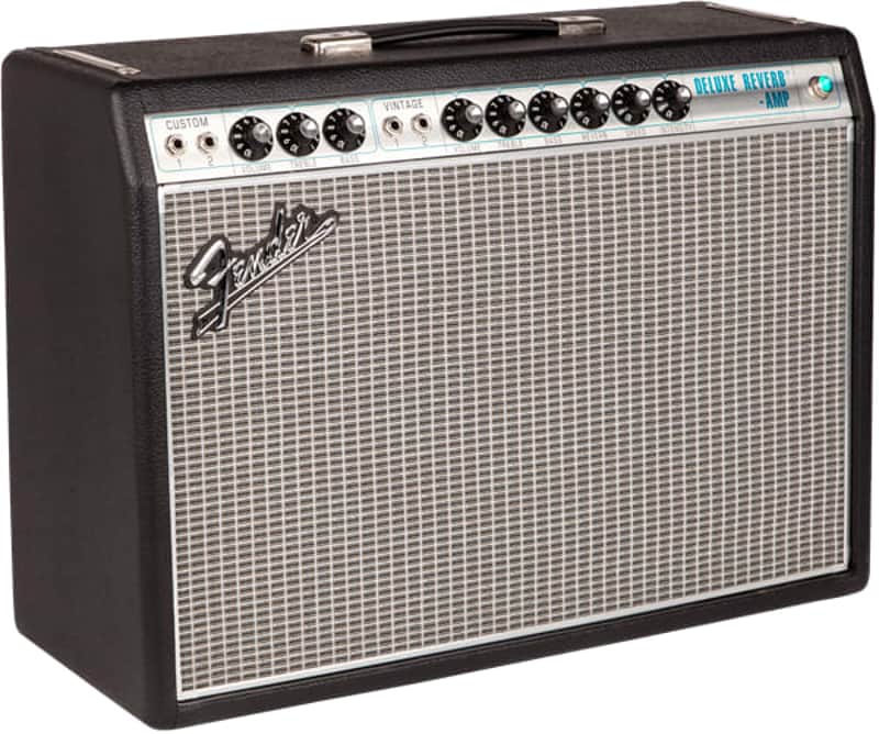 Fender '68 Custom Deluxe Reverb 2-Channel 22-Watt 1x12" Guitar Combo TUBE Black image 1