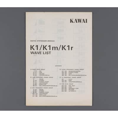 Kawai K1 / K1m / K1r Wave List
