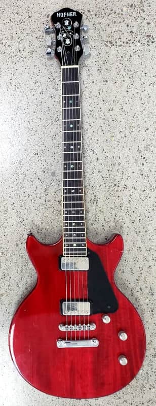 Hofner Contemporary Series Colorama Custom Double Cut DC Style Guitar 2006 - 2010 - Transparent Red image 1