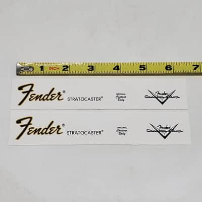 Fender Strat Waterslide Guitar Headstock Decals with Custom Shop Logo (Set of 2) image 2