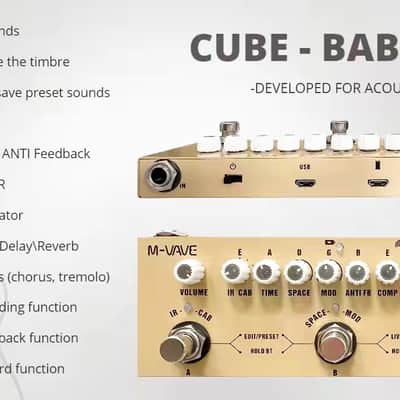 M-vave cube baby Rechargeable Multi Effects Pedal for Electric Acoustic Guitar,price include the import duty for US buyer image 2