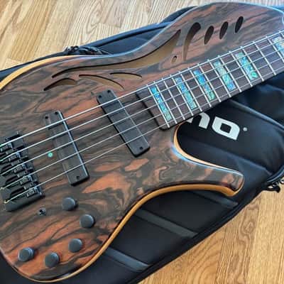 Ken Lawrence Chamberbrase II 5 string electric bass guitar LED's image 2