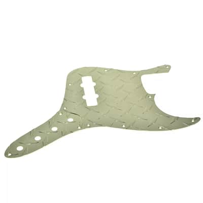 Jazz Bass Diamond Plate Metal Pickguard and Control Plate - Gold image 3