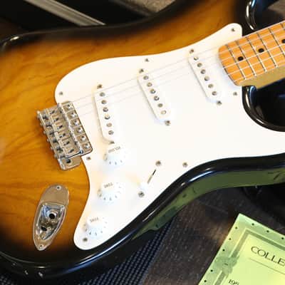1994 Fender Limited Edition 40th Anniversary 1954 Reissue Collectors Model Stratocaster w/ Maple FB Electric Guitar 2-Color Sunburst + COA OHSC image 6