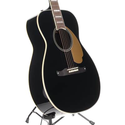 Fender California Vintage Malibu Acoustic Electric Guitar WC Gold Pickguard, Matching Headstock -Black (P) (03808) image 4