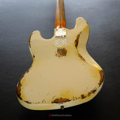 Fender Standard Jazz Bass 60th Anniversary Vintage White Aged Relic image 9