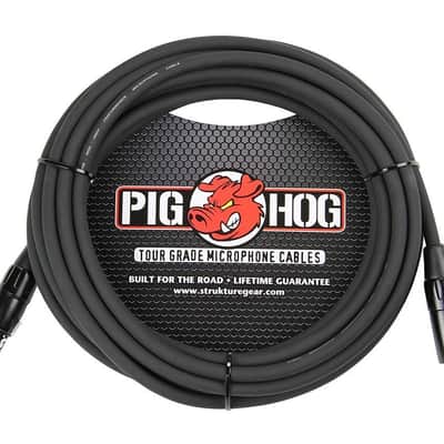 3 - Pack Pig Hog PHM25 XLR High Performance 8mm Microphone Black Cable, 25 Ft - NEW image 2