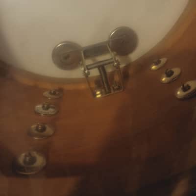 Slingerland/Radio King Snare drum 8x14 clamshell strainer solid shell 1940s - Black Diamond Pearl BDP image 19