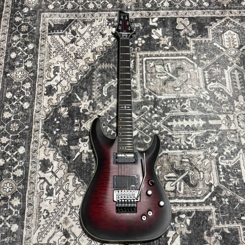 Schecter C-1 Platinum FR S Sustainiac 2017 - 2021 - Crimson Red Burst Satin image 1