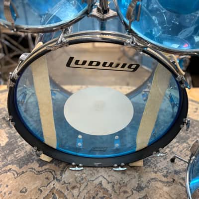 Ludwig Vistalite Big Beat 4pc Kit 12/13/16/22" 1970s - Blue image 12