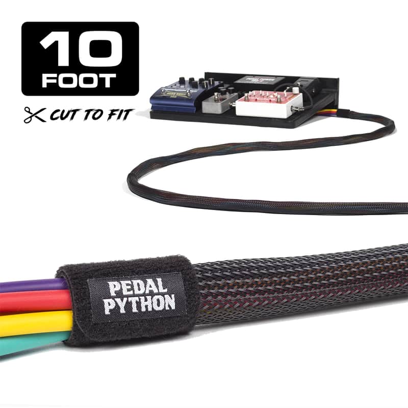 Pedal Python™ Cable Snake Wrap System 10 Foot  Black (Cable Management for Pedalboards) image 1