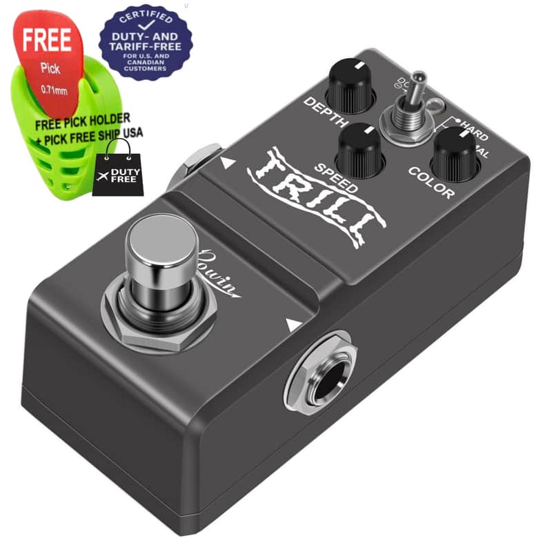 Rowin TRILL Tremolo Pedal Photoelectric Classic Type Tones, FREE PICKS + HOLDER+ FREE SHIP USA image 1