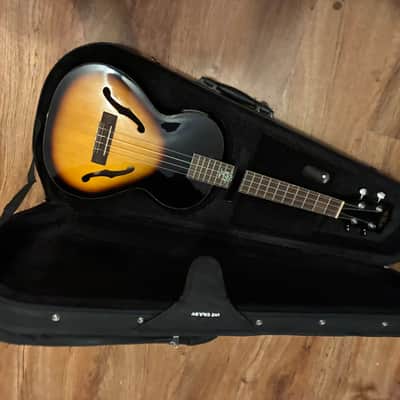 Kala KA-JTE Tenor Archtop Electric Ukulele TSB abalone Inlay 2012 - Tobacco Sunburst image 2