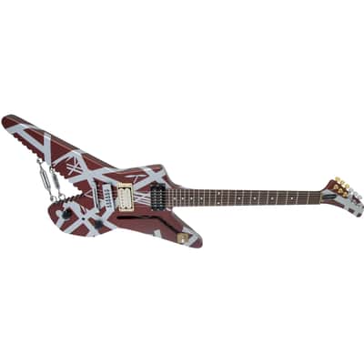 EVH Striped Series Shark Burgundy w/ Silver Stripes image 7