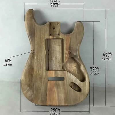 Unfinished Strat Style Guitar Poplar Wood Body image 5