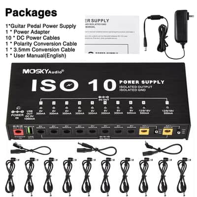 Mosky ISO 10 Isolated Output Guitar Bass Effect Pedal Power Supply 9V 12V 18V US Plug image 20
