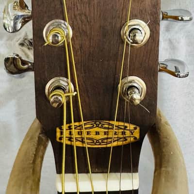 Blueberry Handmade Mini-Concert Small Body Acoustic Guitar Biker Motif image 2