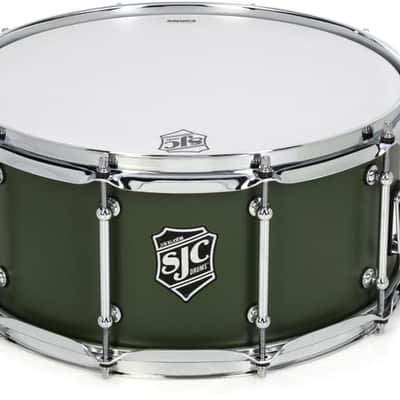 SJC Custom Drums Navigator Snare Drum - 6.5 inches x 14 inches  Deep Olive Green image 2