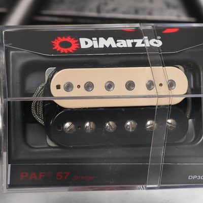 DiMarzio DP309BZ PAF 57 Bridge - Black / Relic White / Nickel Pole Pieces image 1