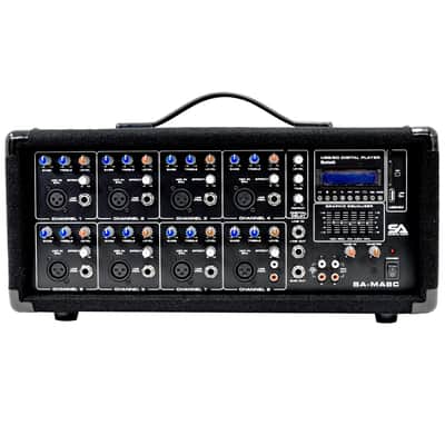 Seismic Audio - SA-MA8C - 8 Channel 400 Watt Powered PA Head Mixer with Bluetooth Remote and Effects image 2