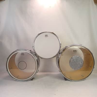 Slingerland 12,14,16"#592 Cut-A-Way Trio Tom Drums COW Chrome-Wood Vintage70s US image 3