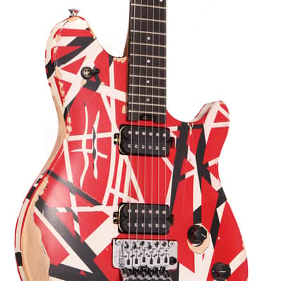EVH Limited Edition Wolfgang Special Striped Series Red Black and White Aged image 5