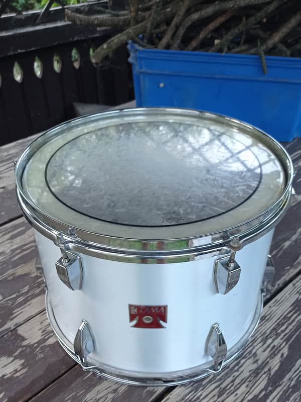 Tama Rare Japan Tom 13" Swingstar Pre serial Red badge 1981-1983 - Metallic white image 1