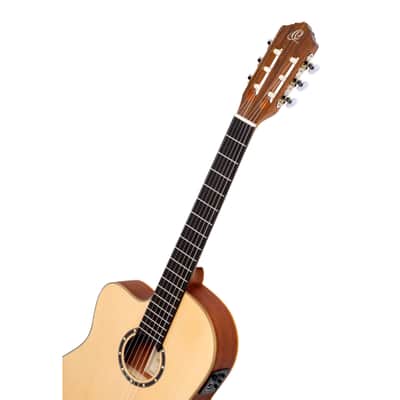 Ortega RCE125L SN NT Small Neck Thinline Natural Lefthand - Lefthand Classical Guitar image 7
