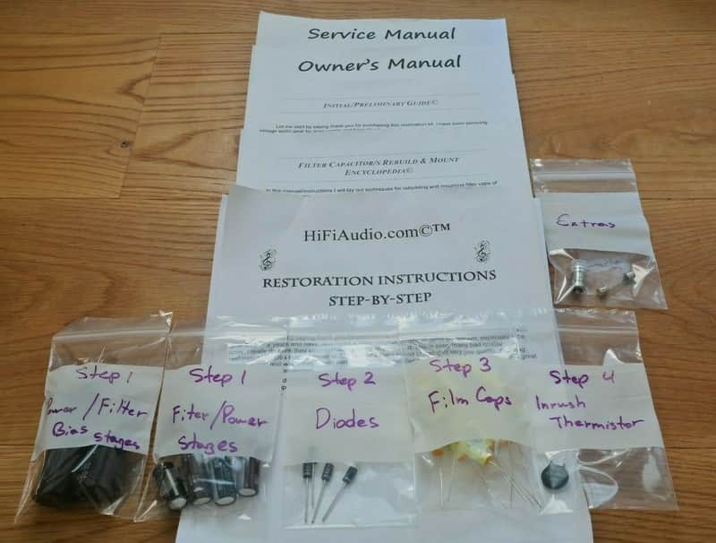 Sansui Q-55 restoration kit filter capacitor repair rebuild fix image 1