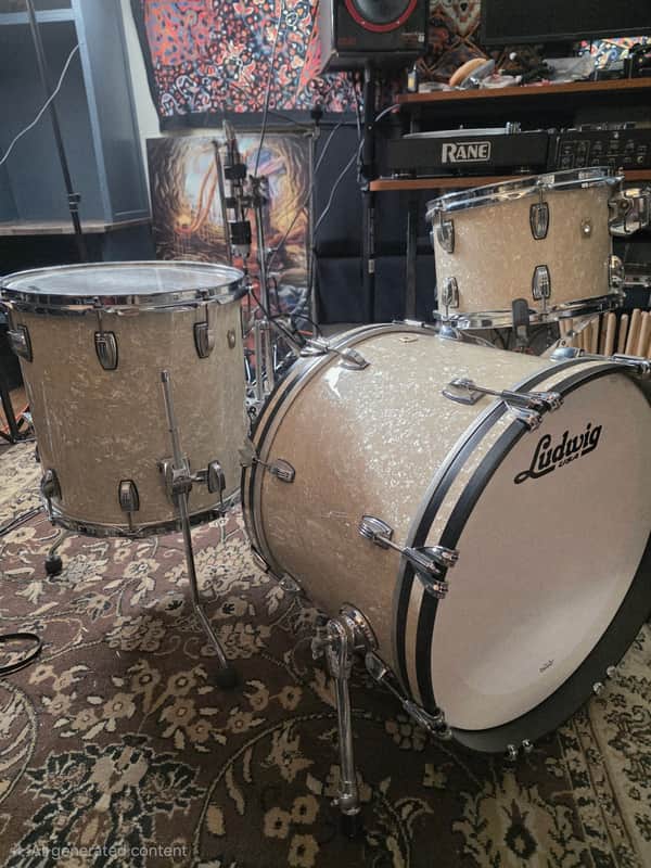Ludwig Classic Maple Downbeat Outfit 8x12 / 14x14 / 14x20" Drum Set 2013 - Present - Vintage White Marine Pearl image 1