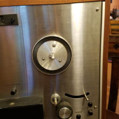 Teac A-4010S 4-head R2R Auto-Reverse 2-track 1/4" 7" reel to reel recorder tape deck player 1970s A4010S - stained wood and stainless steel image 9